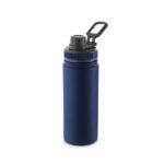 Black thermal water bottle with holder ring