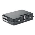 Stainless steel portable suitcase barbecue with a layer grill and stand at the bottom.