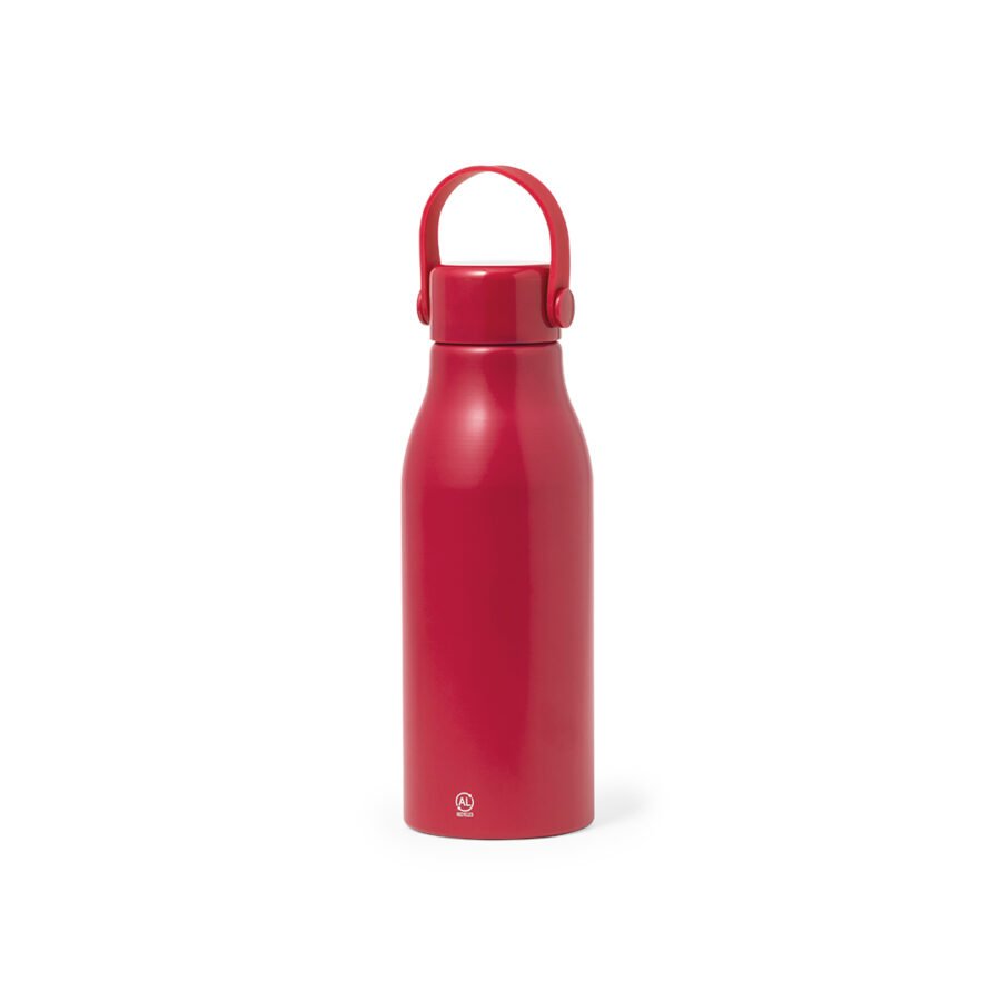 Bright red water bottle