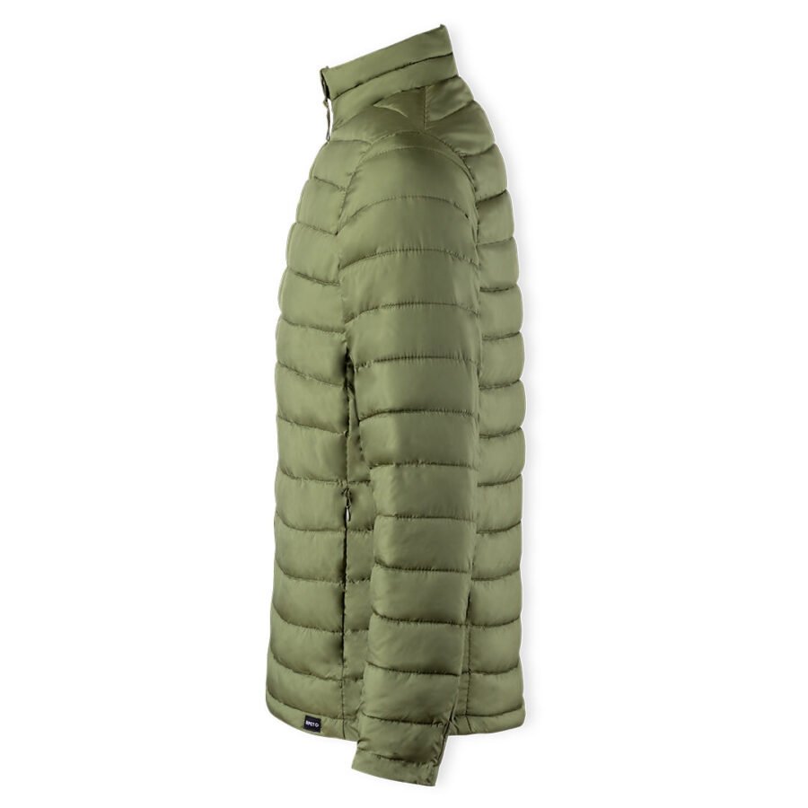 side look of green jacket