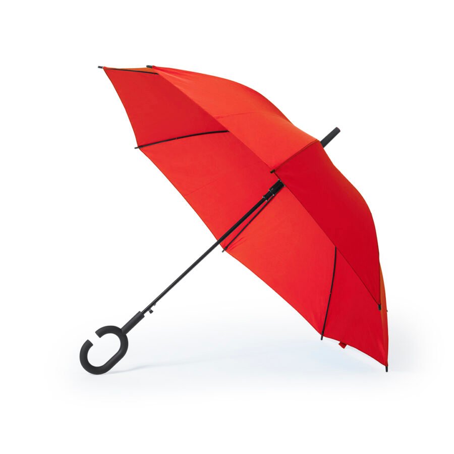 Red windproof umbrella