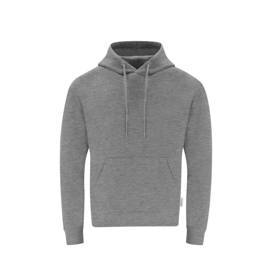 Front view of grey hoodie