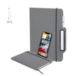 notebook with smartphone holder