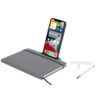 notebook with smartphone holder showing how it holds the smartohone