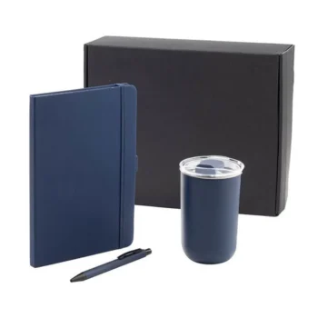 Giftology Set of Tumbler, A5 Notebook and Pen - Navy Blue