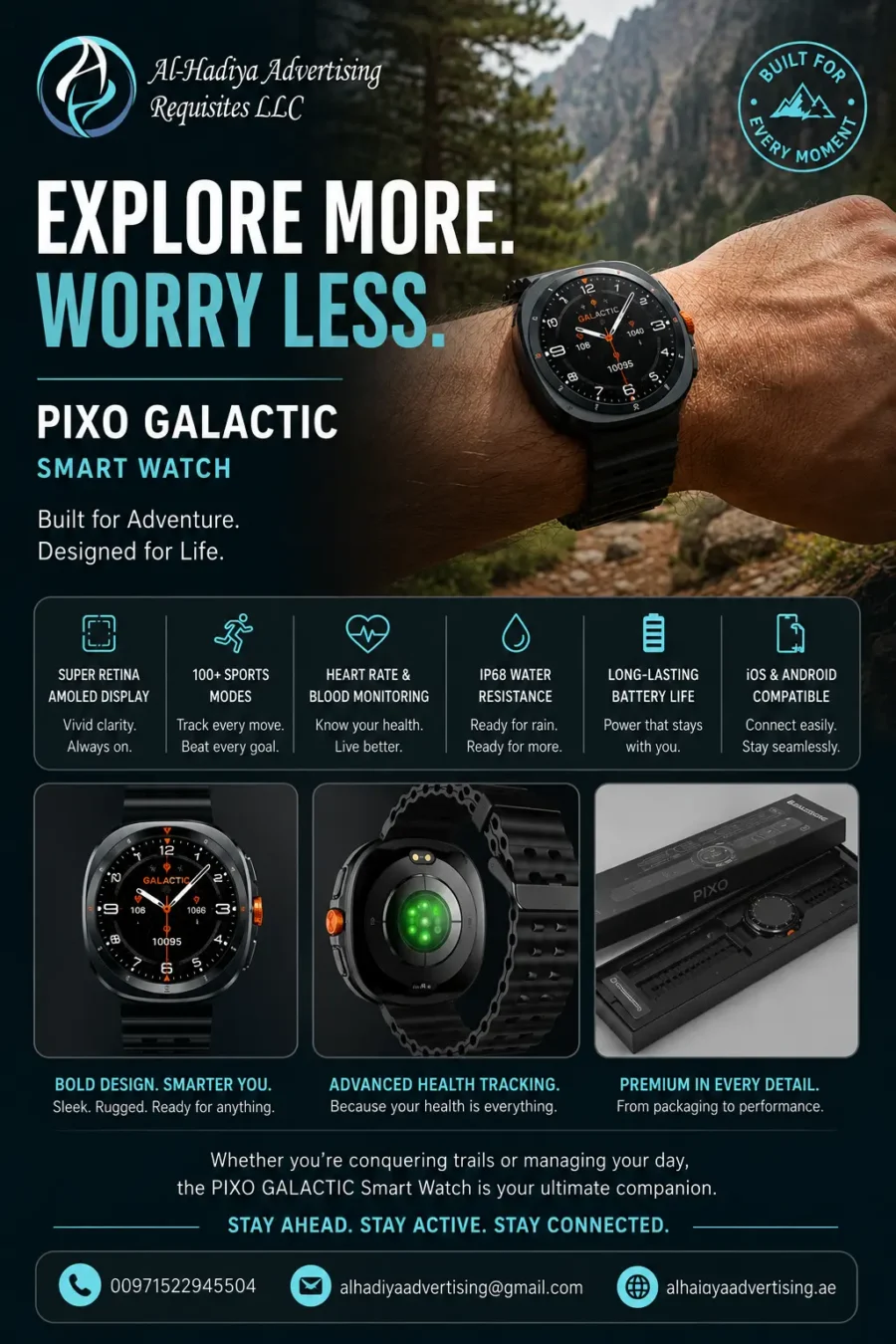 PIXO GALACTIC Smart Watch display of feature