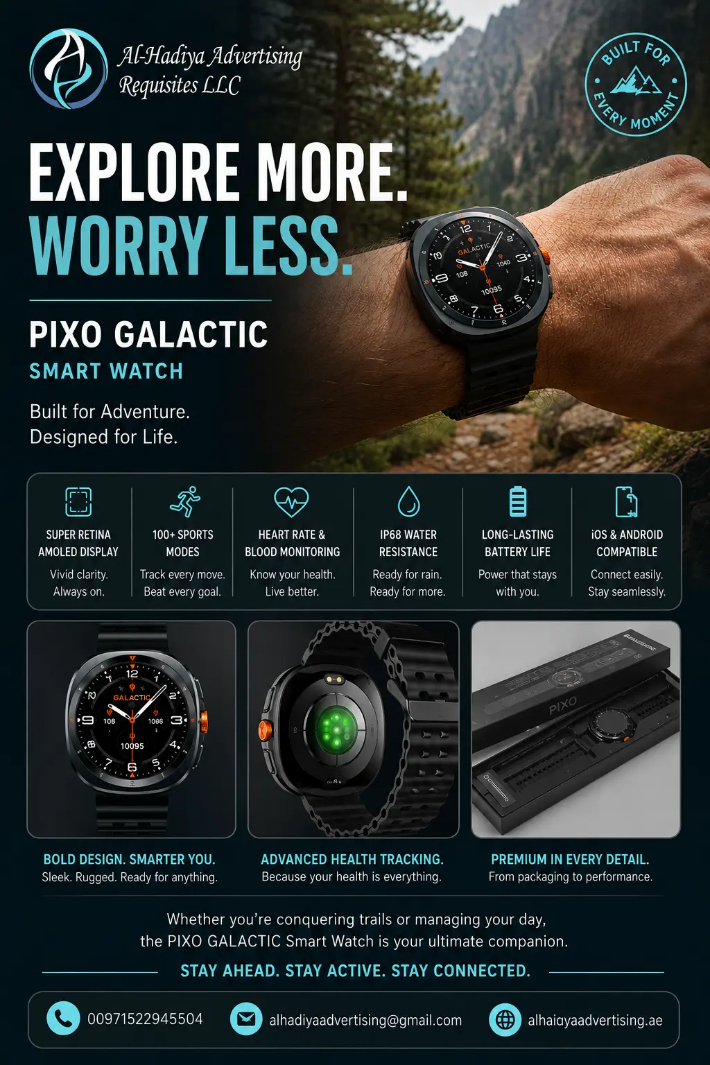 PIXO GALACTIC Smart Watch display of feature