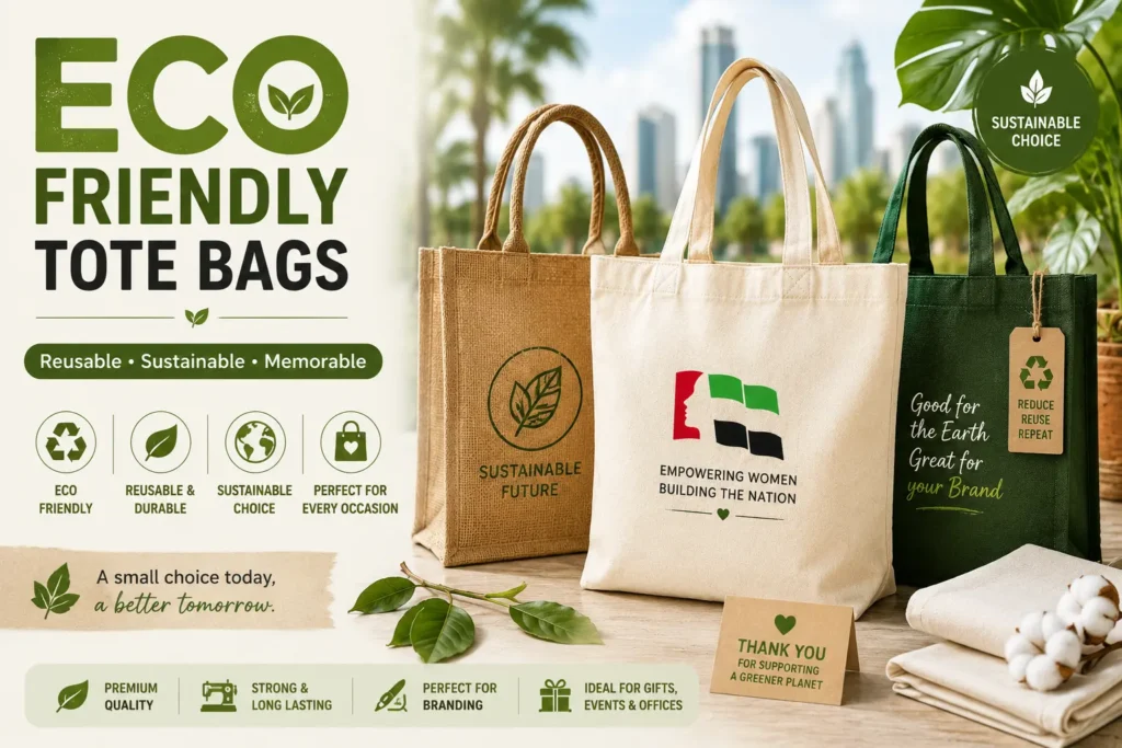 Eco-friendly tote bags for Emirati Women's Day 2026