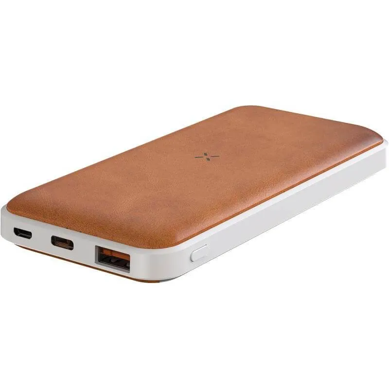 ALBECK - Recycled Leather 10000mAh PD Powerbank - White-Tan (1)