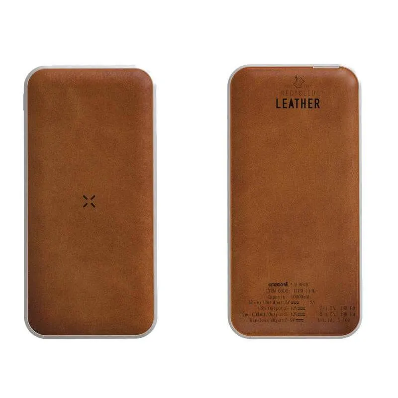 ALBECK - Recycled Leather 10000mAh PD Powerbank - White-Tan (3)