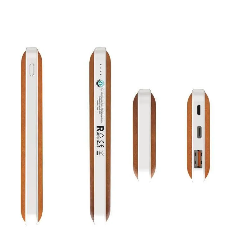 ALBECK - Recycled Leather 10000mAh PD Powerbank - White-Tan (4)