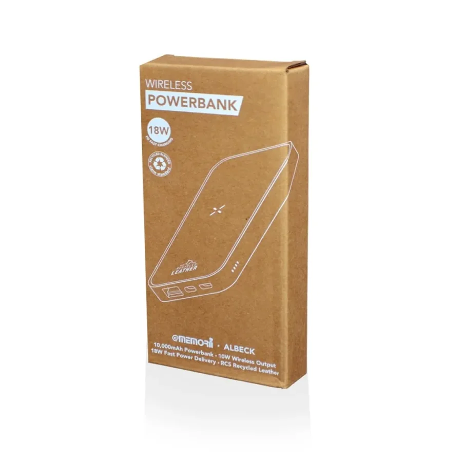 ALBECK - Recycled Leather 10000mAh PD Powerbank - White-Tan (6)