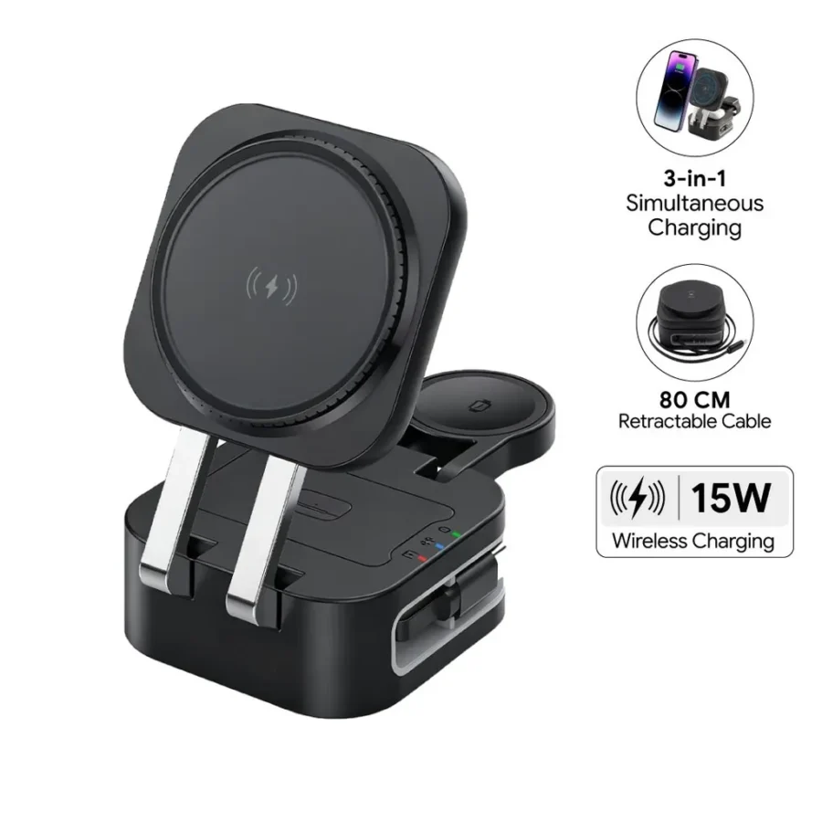 ITWC 1279 TRIODE @memorii 4 in 1 Foldable Wireless Fast Charging Station