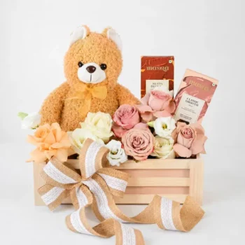 sweet teddy rose floral arrangement