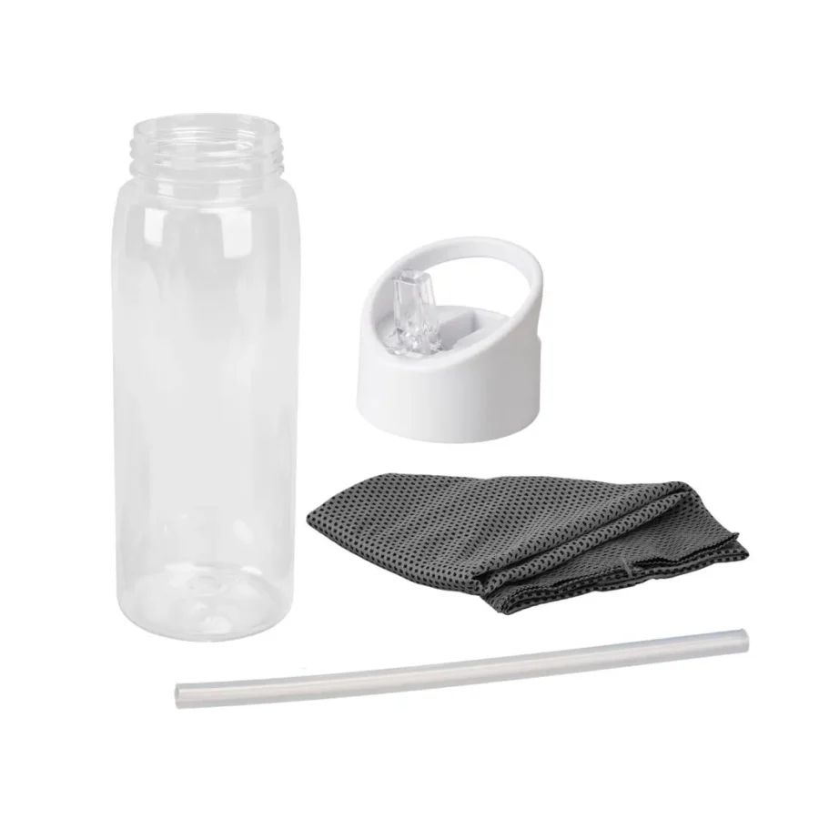 Giftology - DEVON Plastic bottle with Cooling Towel 800 ml - White