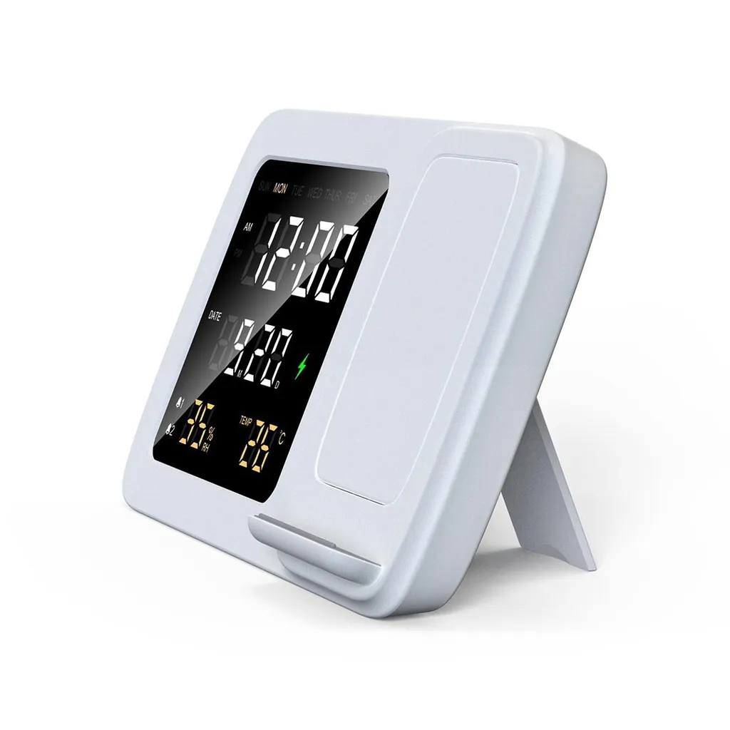RISE - Giftology Digital Alarm Clock Wireless Charger - White (3) RISE - Giftology Digital Alarm Clock Wireless Charger - White