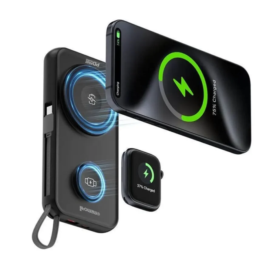 ROTTERDAM - @memorii 10000 mAh 4 in 1 Charging Station and Portable Charger - Black_